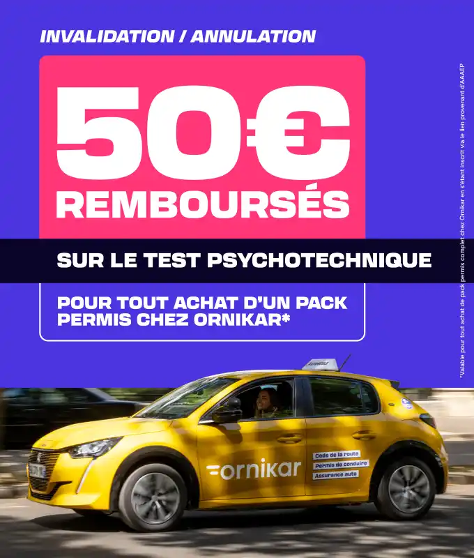 50 euros remboursés sur le test psychotechnique