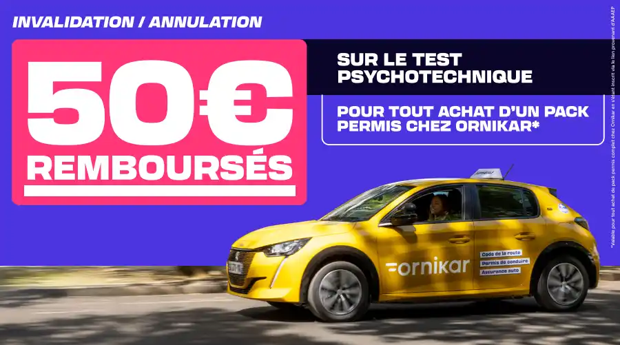 50 euros remboursés sur le test psychotechnique