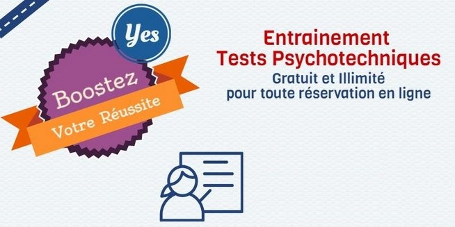 entrainement et pr&eacute;paration gratuite pour les tests psychotechnique pour permis